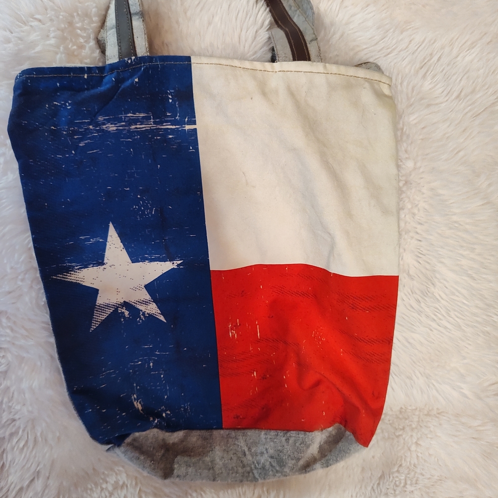 Canvas Texas Flag Tote Bag - Red, White, Blue